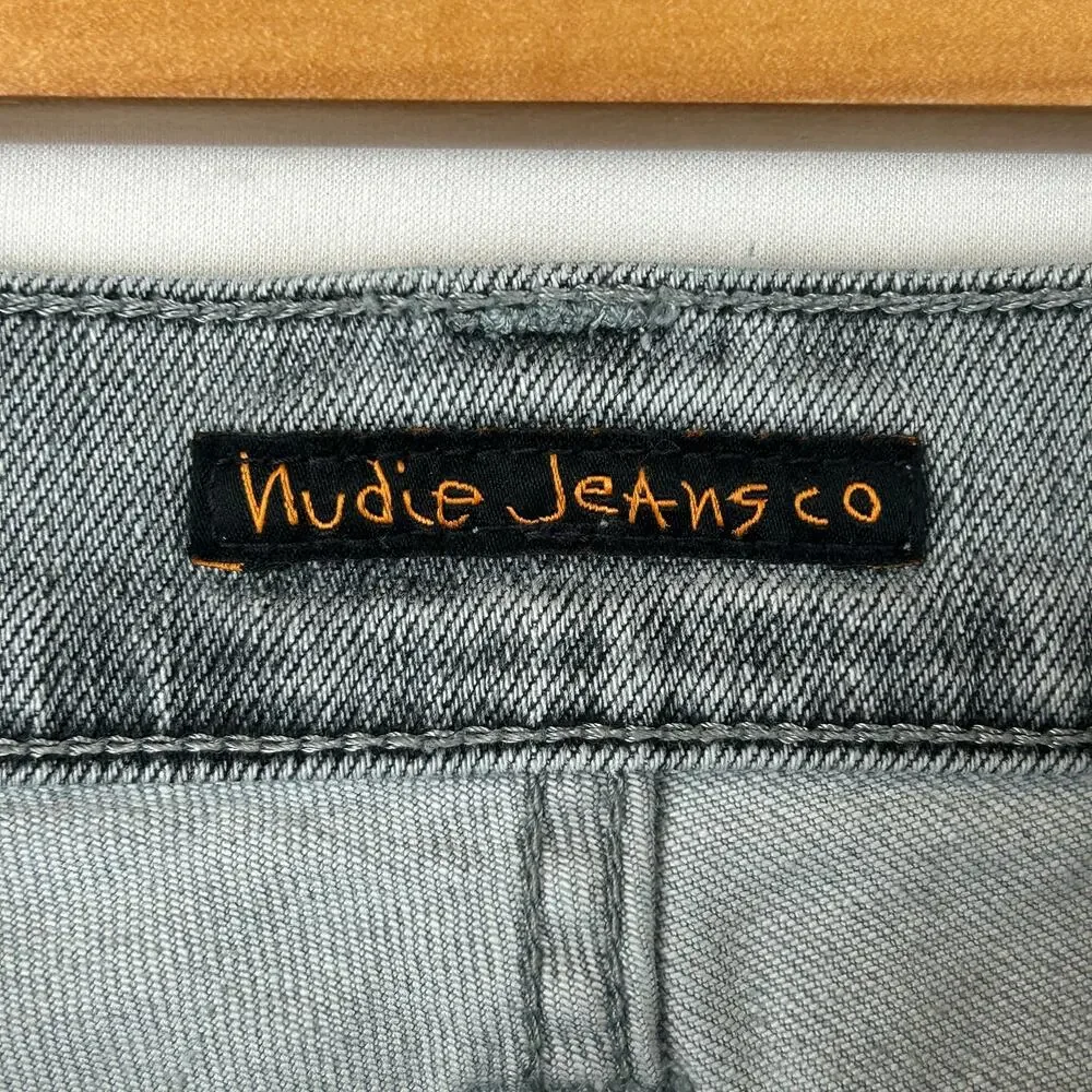 Nudie Jeans Thin Finn Pale Lead Organic Cotton Men's Size 34x32 (Measures 34x31)